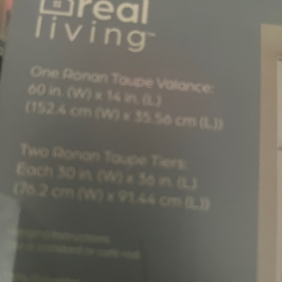 Real living Tier Valance Set Ronan Taupe color . 3-Piece set . New - Picture 3 of 3